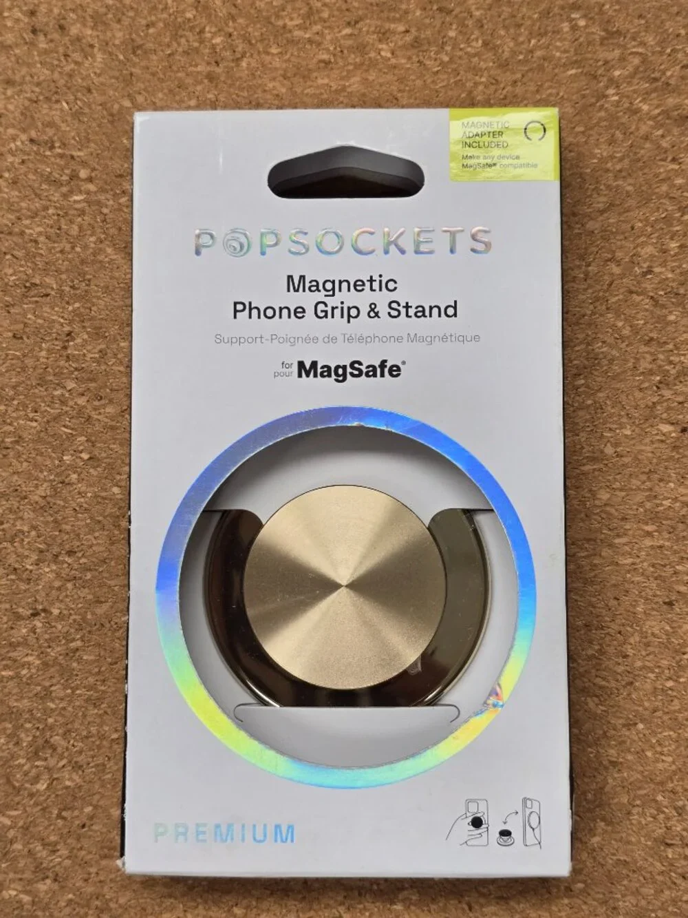 Popsockets Phone PopGrip for MagSafe Magnetic Holder Aluminum Radial Gold